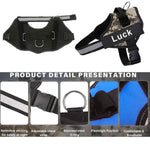 Arnês do cão nenhuma tração reflexiva respirável ajustável do animal de estimação para o cão colete id remendo personalizado ao ar livre caminhadas suprimentos do cão