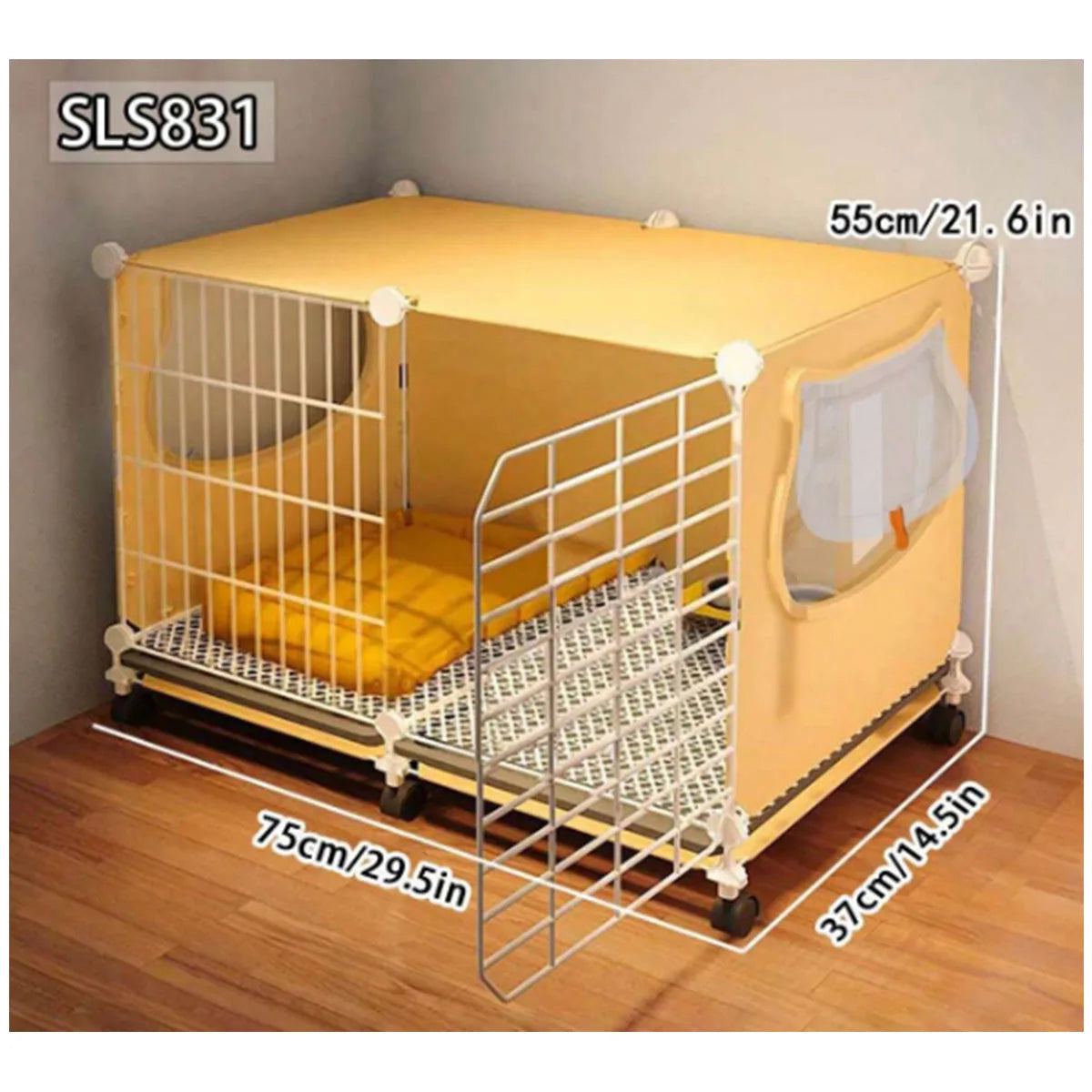 Gaiola para cães Pequeno Cachorro Pomerânia Teddy do Urso para animais de estimação Outono Inverno canil quente Cão médio com separação de banheiro