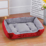 Cor quadrada inverno macio casa quente para cama de cachorro para tapete de cachorro à prova dwaterproof água cama de gato para animais de estimação para grande médio pequeno casa de cachorro