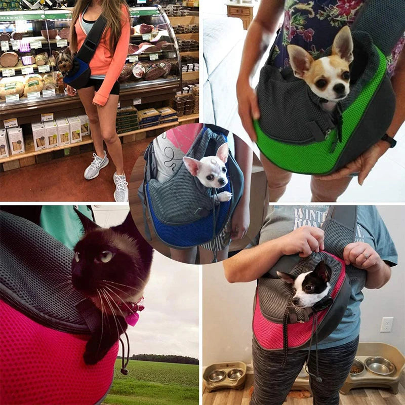 Portátil pet frente saco cão mochila malha respirável pet bolsa de ombro ao ar livre viagem pet filhote de cachorro transportadora s/l sling bolsa