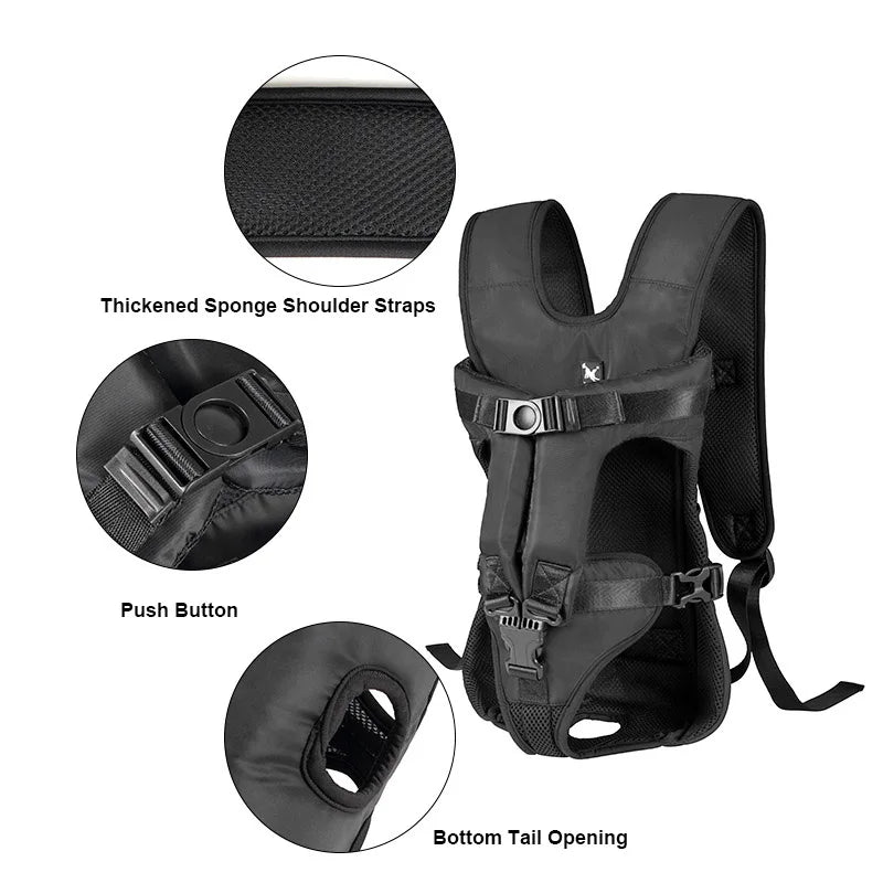 Mochila transportadora para animais de estimação, mochila para viagem frontal para cães e gatos, bolsa transportadora para animais pequenos e médios, filhotes de bull