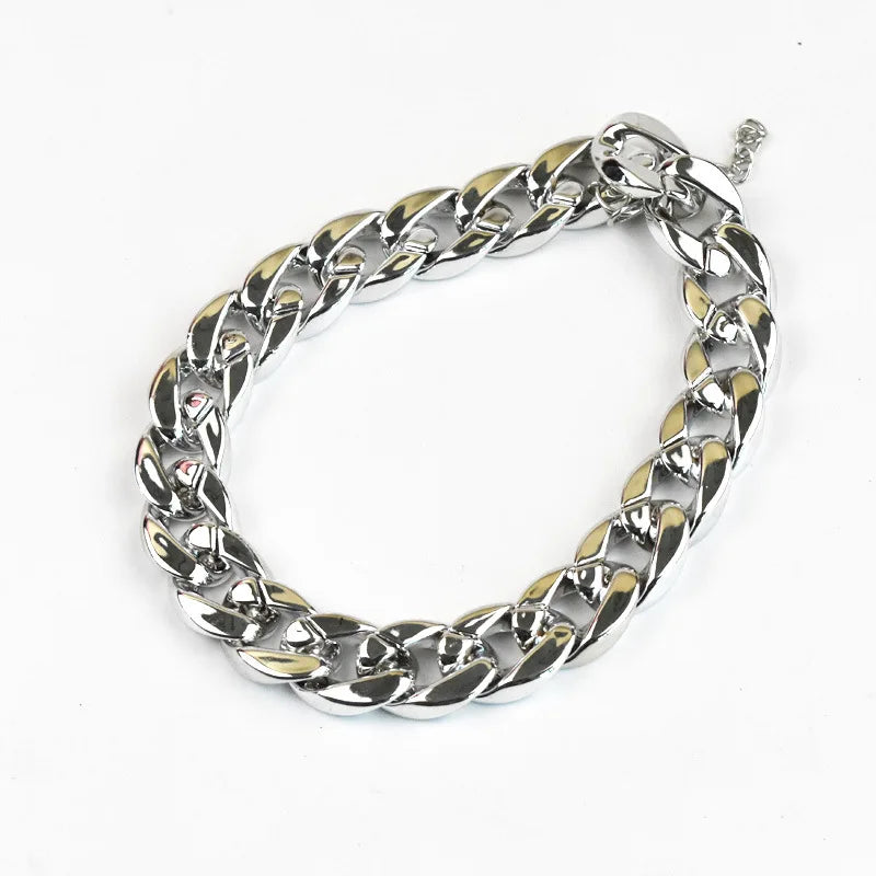 Coleiras banhadas a plástico dourado para cães, corrente galvanizada para cães para pitbull, joias da moda, acessórios para cães para buldogue francês