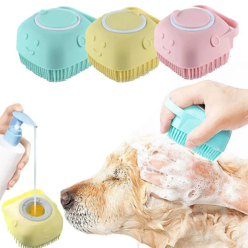 Banheiro filhote de cachorro grande cão gato banho luvas massagem escova macio segurança silicone acessórios para animais de estimação para cães gatos ferramentas mascotas produtos