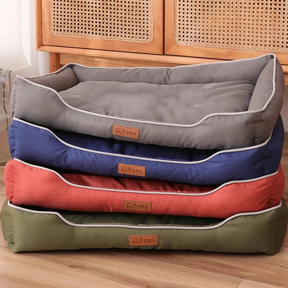 Cama quadrada para cachorro de quatro estações, colchão grande para cães, resistente à mordida, cama macia e espessada para cães, sofá à prova d'água, casa para animais de estimação
