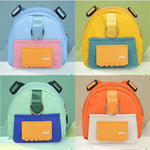 Bolsa de armazenamento de lanche para animais de estimação com coleira, mochila multifuncional de grande capacidade para cães, mochila com arnês ajustável, adequada para viagens para animais de estimação