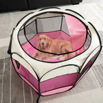 Cercadinho octógono dobrável para animais de estimação, tecido oxford, gaiola removível, lavável, barraca para gatos e caixa de parto para filhotes/gatinhos