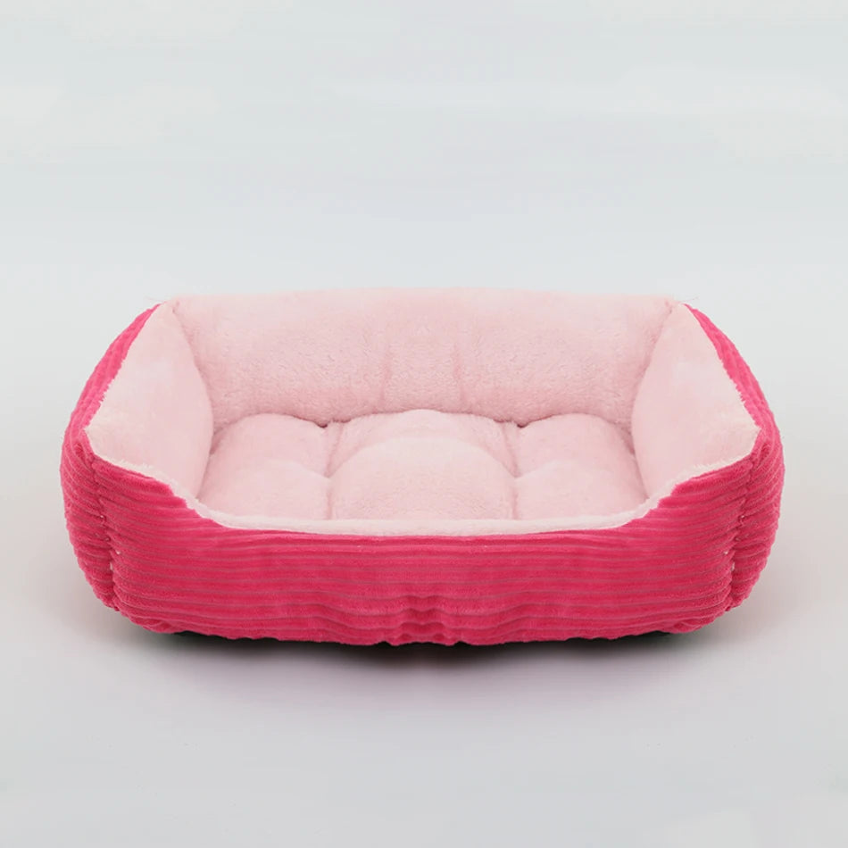 Cama para cão gato animal de estimação quadrado casil de pelúcia médio pequeno cão sofá cama almofada pet calmante cama do cão casa suprimentos para animais de estimação acessórios
