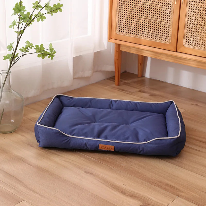Cama de cachorro à prova d'água 600d oxford, camas para cães de estimação para todas as estações, enchimento de algodão pp reforçado, resistente à mordida, acessórios para cães