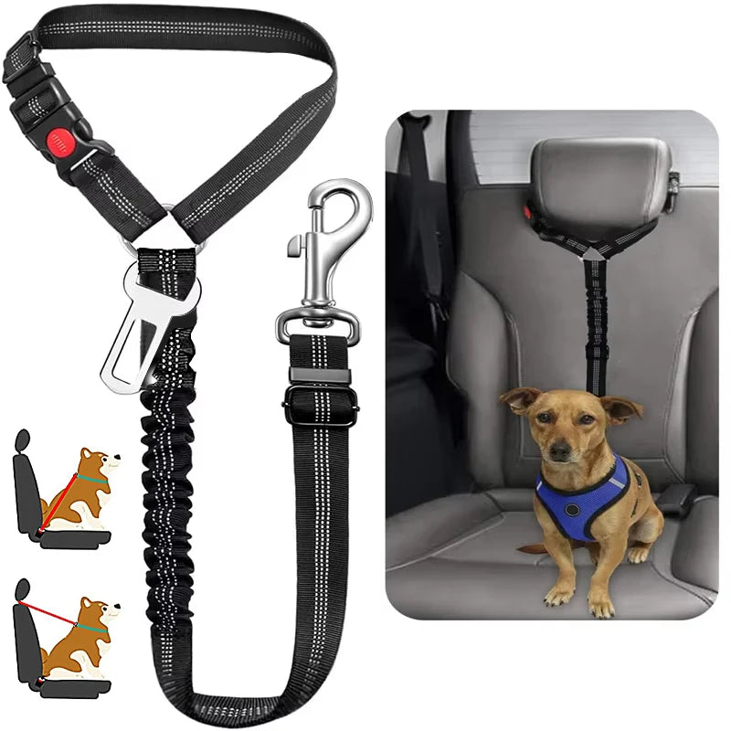 2 em 1 sólido cão arnês trela pet cinto de segurança do carro resistente elástico cinto de segurança ajustável para gatinho cães coleira pet accessorie