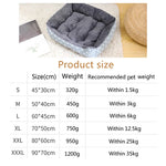 Cama grande para cães, cama quente para gatos, sofá, casa para cães, tapete grosso, cesta respirável para suprimentos para cães