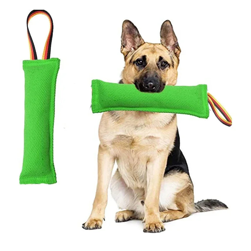 Mordida de cachorro rebocador brinquedo pet treinamento mordendo vara com alça forte para buscar & filhote de cachorro k9 treinamento puxar brinquedo para cães médios e grandes
