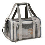 Saco de transporte para cães, mochila lateral macia para transportar animais de estimação, sacos de viagem para cães, transporte aprovado pela companhia aérea para cães pequenos, gatos de saída