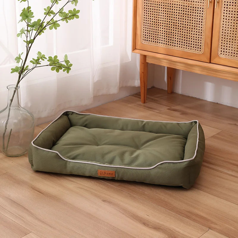 Cama de cachorro à prova d'água 600d oxford, camas para cães de estimação para todas as estações, enchimento de algodão pp reforçado, resistente à mordida, acessórios para cães