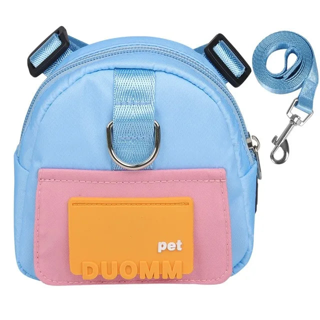 Mochila para animais de estimação, à prova d'água, para cães, filhote de cachorro, com coleira, viagem ao ar livre, lanches, buldogue francês, acessórios para cães
