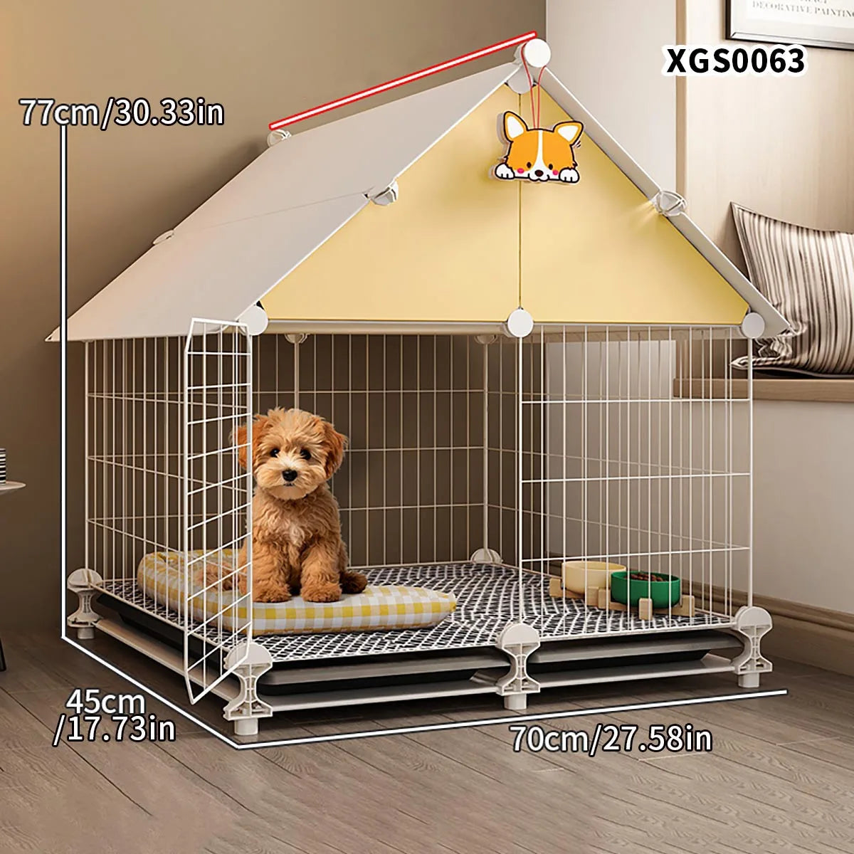 Gaiola para cães, casa interna, tamanho pequeno, cães com vaso sanitário separado, cerca para cães de estimação, teddy bichon, casa especial para cães