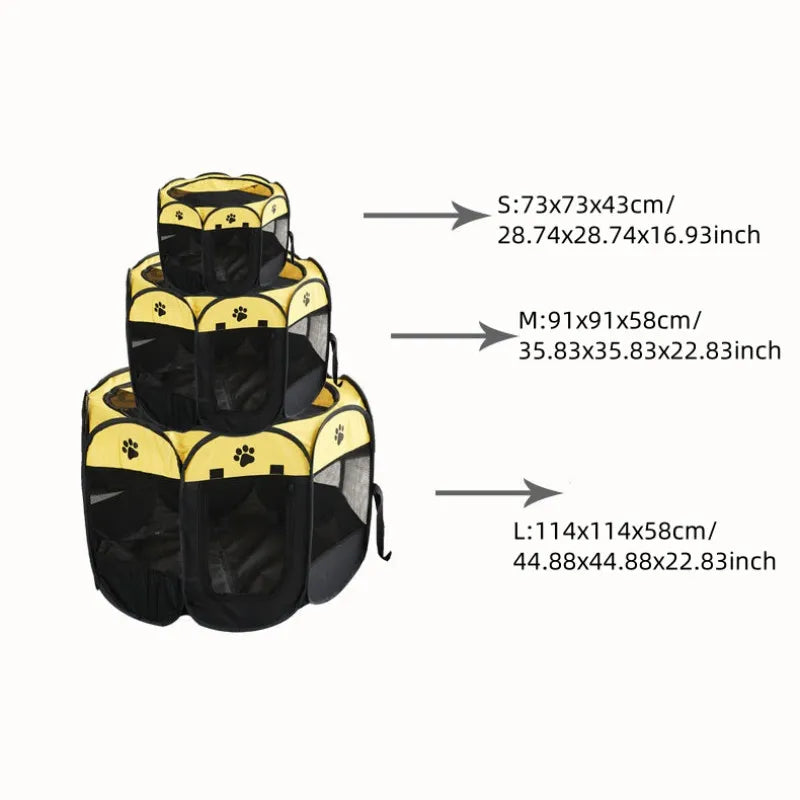 Cercadinho octógono dobrável para animais de estimação, tecido oxford, gaiola removível, lavável, barraca para gatos e caixa de parto para filhotes/gatinhos