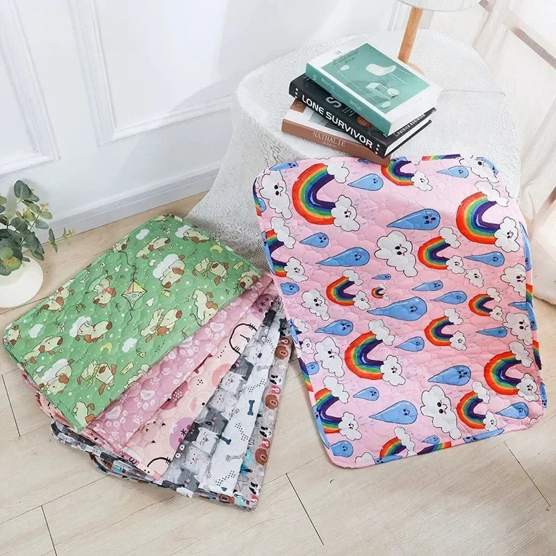 Almofada de xixi para animais de estimação, lavável, fralda para animais de estimação, tapetes reutilizáveis para cães, cama de urina, lavável, almofada de treinamento para cães, quatro estações, capa para animais de estimação