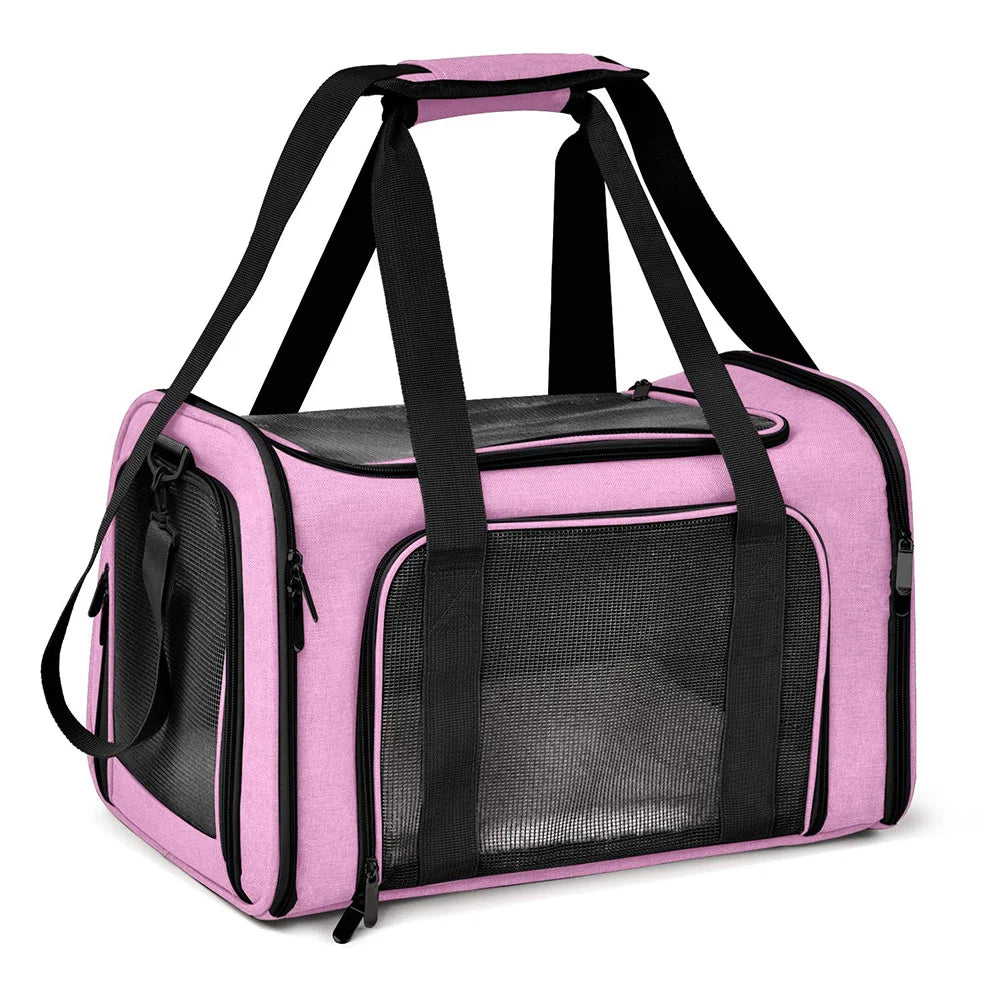 Saco de transporte para cães, mochila lateral macia para transportar animais de estimação, sacos de viagem para cães, transporte aprovado pela companhia aérea para cães pequenos, gatos de saída
