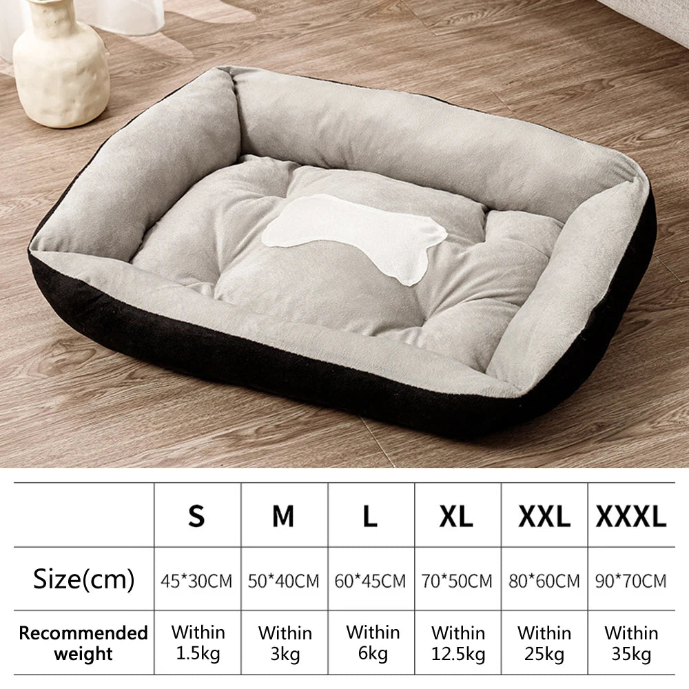 Cama grande para cães, cama quente para gatos, sofá, casa para cães, tapete grosso, cesta respirável para suprimentos para cães