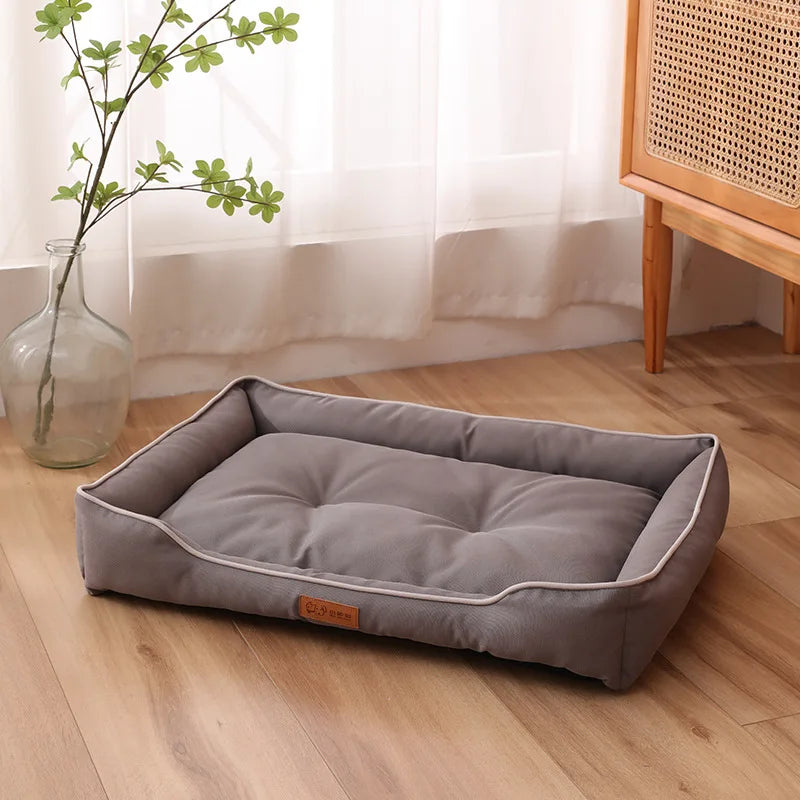 Cama de cachorro à prova d'água 600d oxford, camas para cães de estimação para todas as estações, enchimento de algodão pp reforçado, resistente à mordida, acessórios para cães