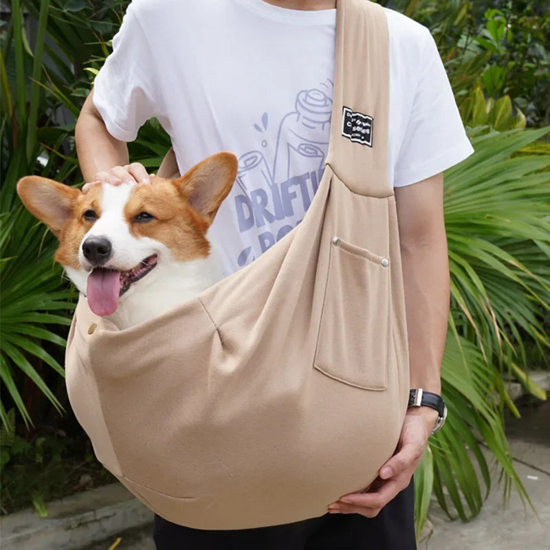 Bolsa confortável para cães, bolsa de ombro crossbody para animais de estimação, viagem ao ar livre, portátil, gato, filhote de cachorro, bolsa de transporte para animais de estimação
