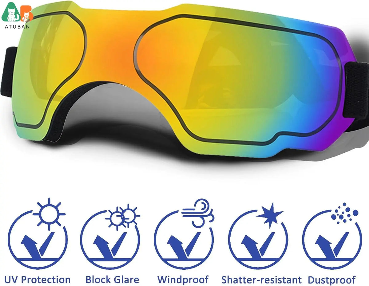 Óculos de sol para cães pequenos, óculos para cães com alça ajustável, proteção UV, à prova de vento, óculos de sol para cachorros, adequados para cães e animais de estimação