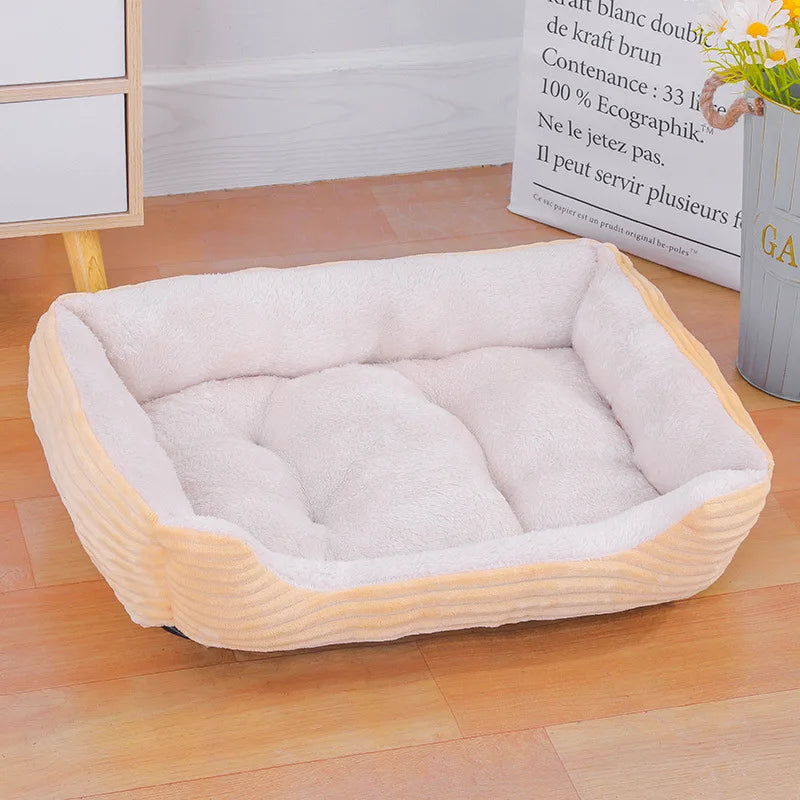 Cor quadrada inverno macio casa quente para cama de cachorro para tapete de cachorro à prova dwaterproof água cama de gato para animais de estimação para grande médio pequeno casa de cachorro