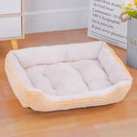 Cor quadrada inverno macio casa quente para cama de cachorro para tapete de cachorro à prova dwaterproof água cama de gato para animais de estimação para grande médio pequeno casa de cachorro