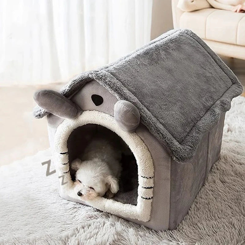 Casa interna quente para cães, cama macia para animais de estimação, tenda, canil, cama para gatos com almofada removível, adequada para animais de estimação pequenos, médios e grandes
