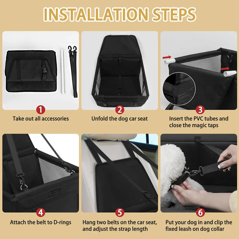 Almofada de assento para animais de estimação, removível e lavável, saco de suspensão, assento de segurança, cama para animais de estimação, ninho de carro, experiência de viagem confortável