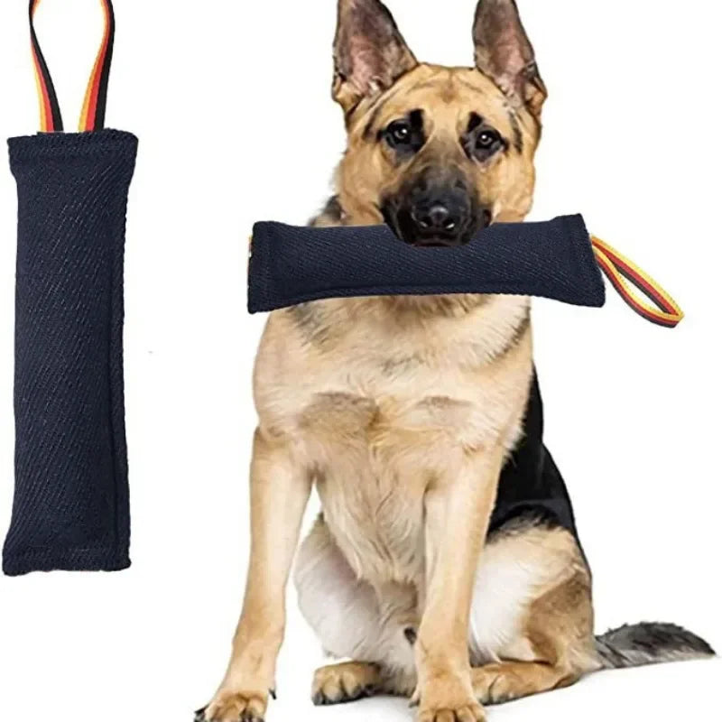 Mordida de cachorro rebocador brinquedo pet treinamento mordendo vara com alça forte para buscar & filhote de cachorro k9 treinamento puxar brinquedo para cães médios e grandes