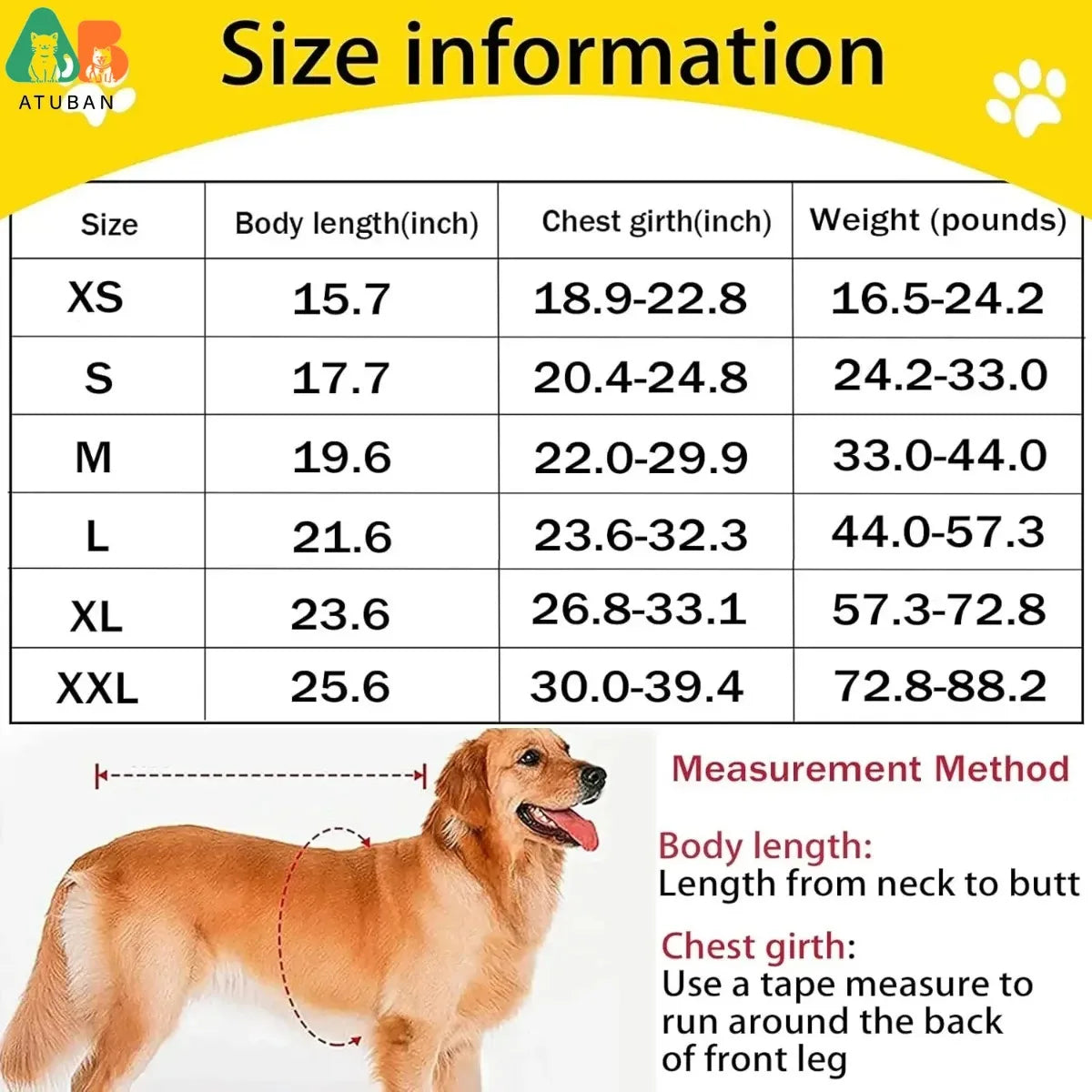 Jaqueta para cães ATUBAN Capa de chuva para cães à prova d'água Jaqueta reflexiva para clima frio com forro de lã macia Casacos quentes para animais de estimação ao ar livre
