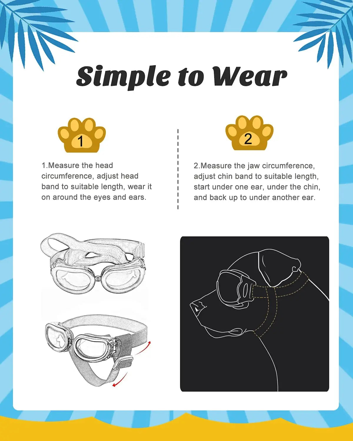 Decorações de Natal Óculos De Sol, Proteção UV Goggles, Eye Wear, Alça Ajustável, Impermeável Pet Sungla, Cão Pequeno