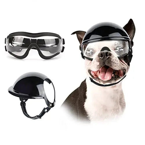 Óculos de Sol e Capacete Atuban para Cães, Proteção UV, Chapéu Sport, Windproof, Snowproof, Pet Riding, Cães Grandes
