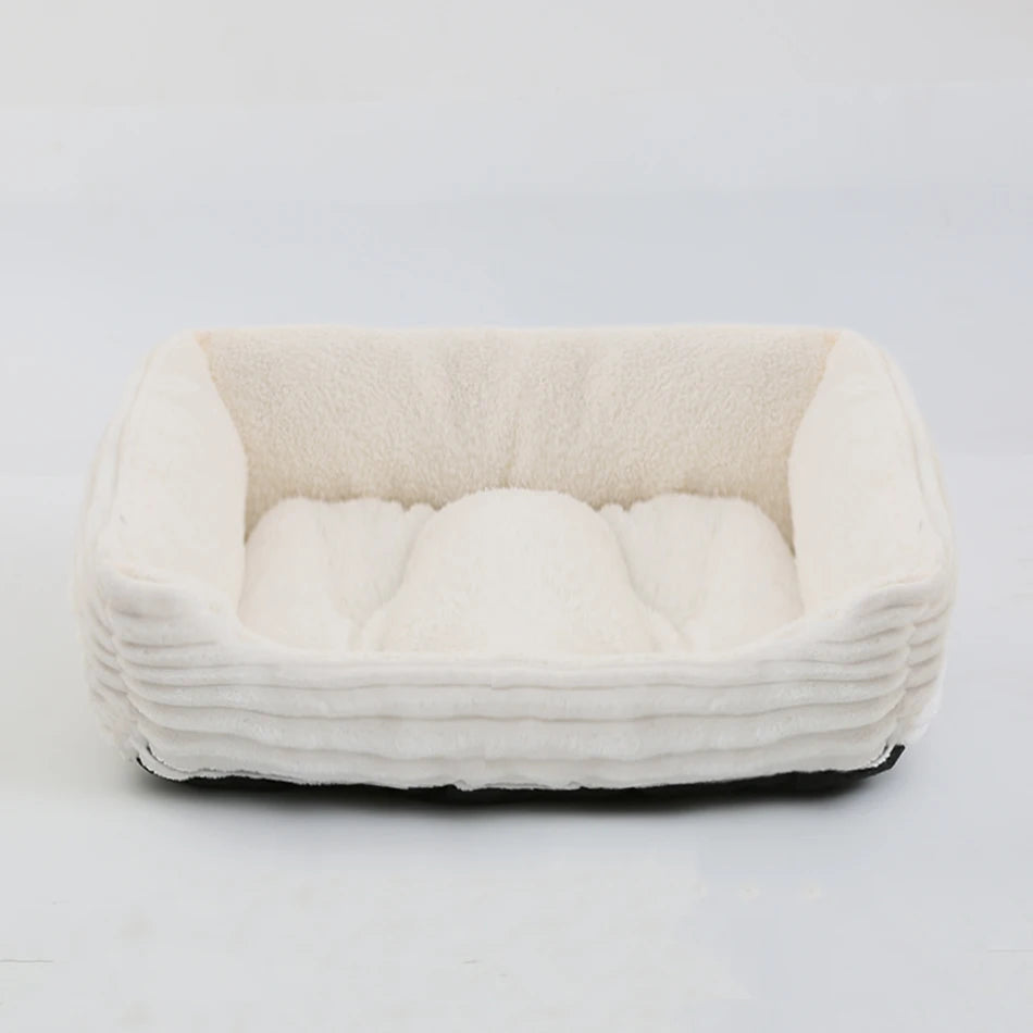 Cama para cão gato animal de estimação quadrado casil de pelúcia médio pequeno cão sofá cama almofada pet calmante cama do cão casa suprimentos para animais de estimação acessórios