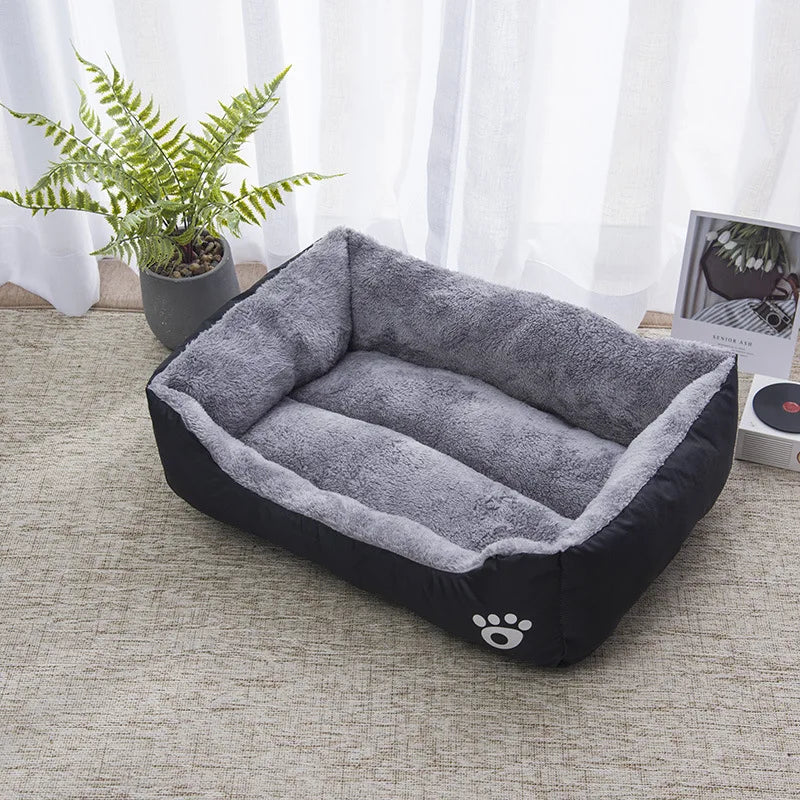 Cor quadrada inverno macio casa quente para cama de cachorro para tapete de cachorro à prova dwaterproof água cama de gato para animais de estimação para grande médio pequeno casa de cachorro