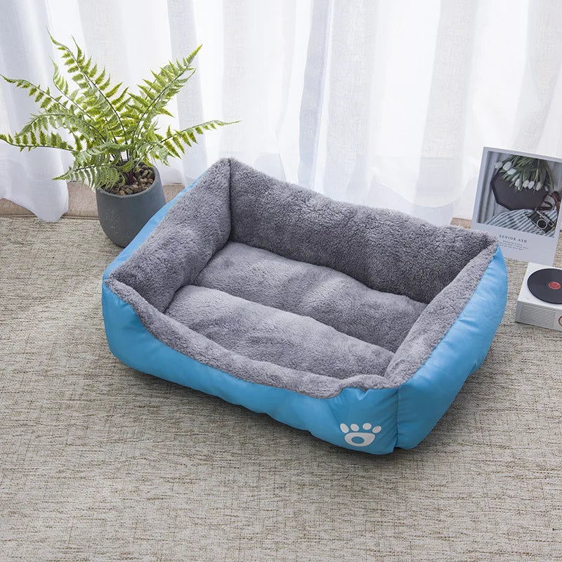 Cor quadrada inverno macio casa quente para cama de cachorro para tapete de cachorro à prova dwaterproof água cama de gato para animais de estimação para grande médio pequeno casa de cachorro
