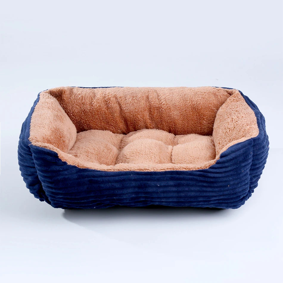 Cama para cão gato animal de estimação quadrado casil de pelúcia médio pequeno cão sofá cama almofada pet calmante cama do cão casa suprimentos para animais de estimação acessórios