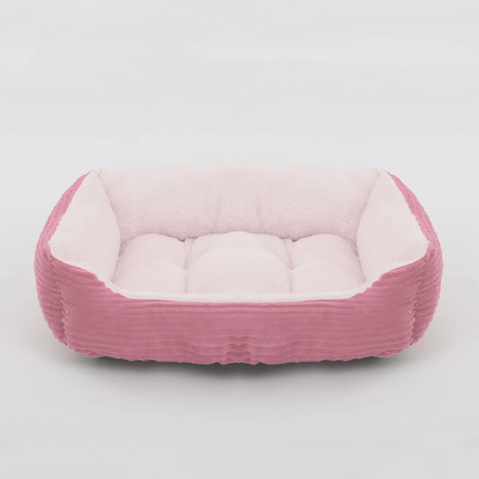 Cama para cão gato animal de estimação quadrado casil de pelúcia médio pequeno cão sofá cama almofada pet calmante cama do cão casa suprimentos para animais de estimação acessórios