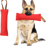 Mordida de cachorro rebocador brinquedo pet treinamento mordendo vara com alça forte para buscar & filhote de cachorro k9 treinamento puxar brinquedo para cães médios e grandes