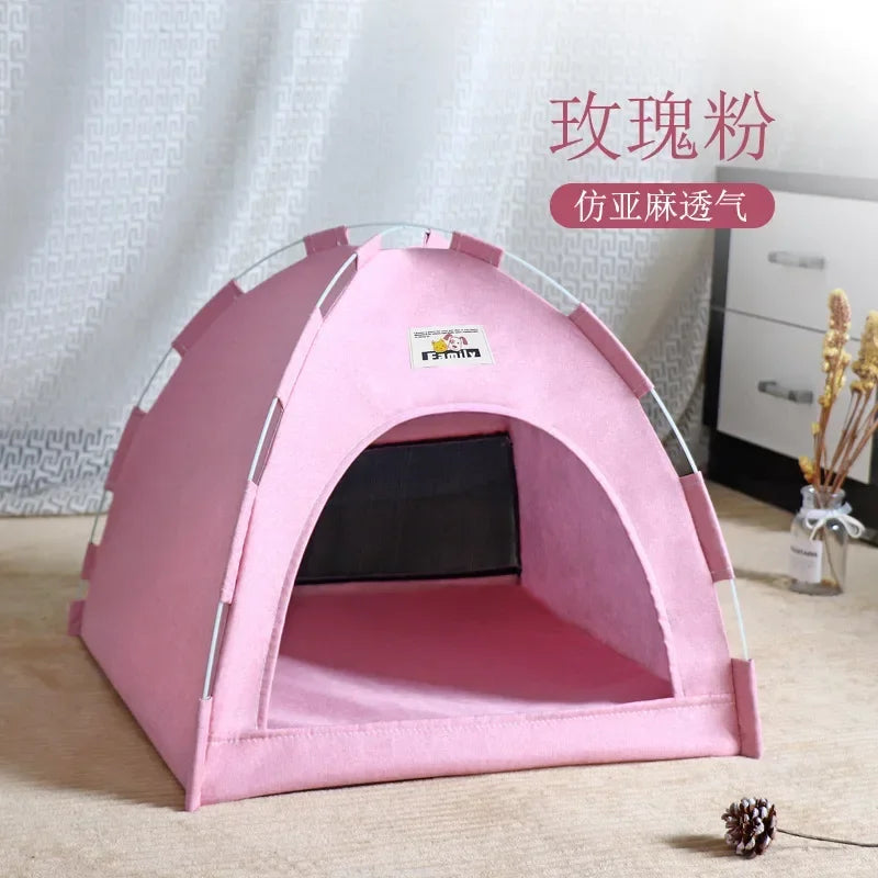 Four Seasons Universal Pet Tent, removível e lavável gato e cão ninho, respirável dobrável casa de gato, verão, novo