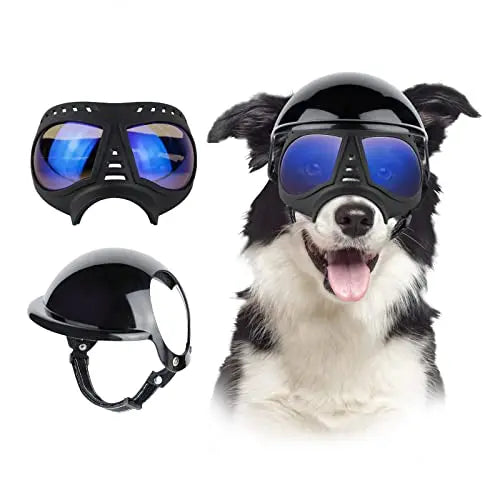 Óculos de Sol e Capacete Atuban para Cães, Proteção UV, Chapéu Sport, Windproof, Snowproof, Pet Riding, Cães Grandes