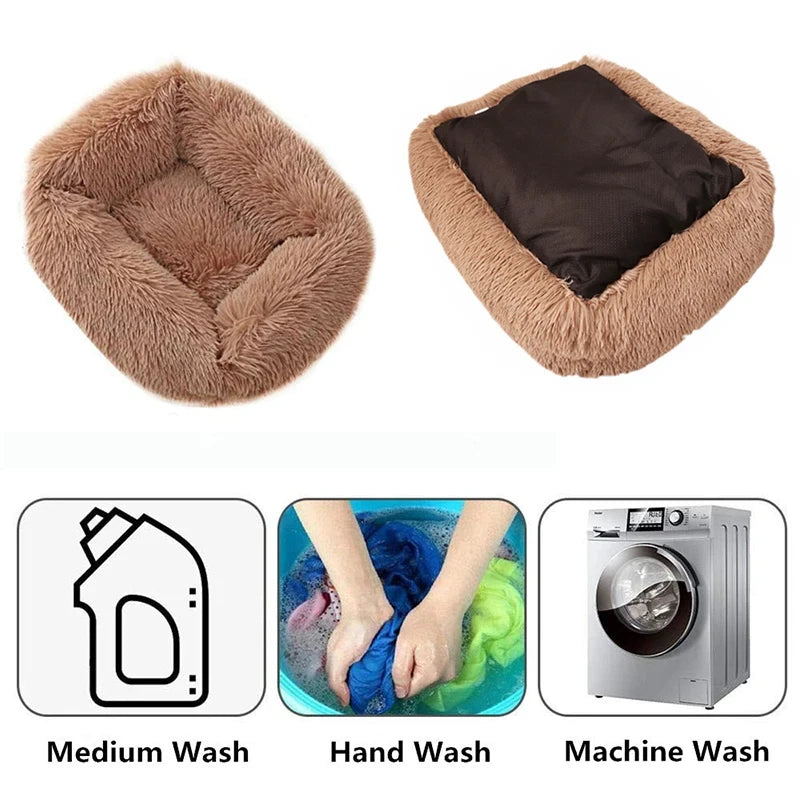 Cama retangular de pelúcia para cachorro, tapete quente de inverno, pequeno, médio e grande, para animais de estimação, canil, filhote de cachorro, sofacama, almofada para gato, animais de estimação, acessórios para sofá