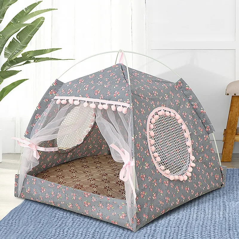 Tenda para gatos de estimação, caverna de verão, casa de dormir para gatos, gatinho, filhote de cachorro, gaiola, cesta, mesa de gato, canil, cama pequena para cães