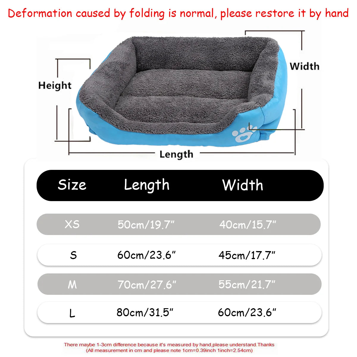 Cor quadrada inverno macio casa quente para cama de cachorro para tapete de cachorro à prova dwaterproof água cama de gato para animais de estimação para grande médio pequeno casa de cachorro
