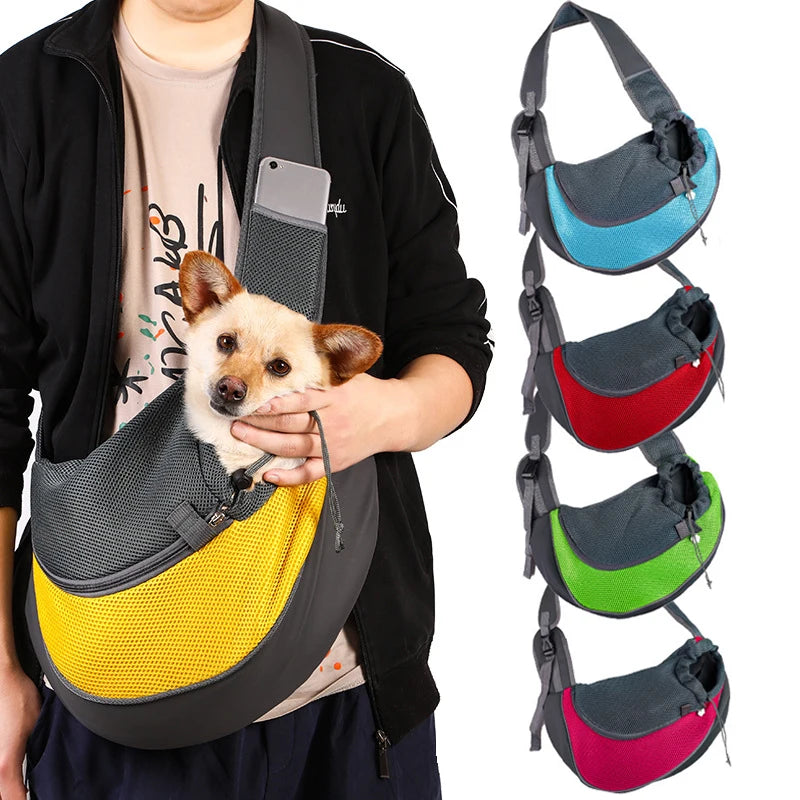 Portátil pet frente saco cão mochila malha respirável pet bolsa de ombro ao ar livre viagem pet filhote de cachorro transportadora s/l sling bolsa