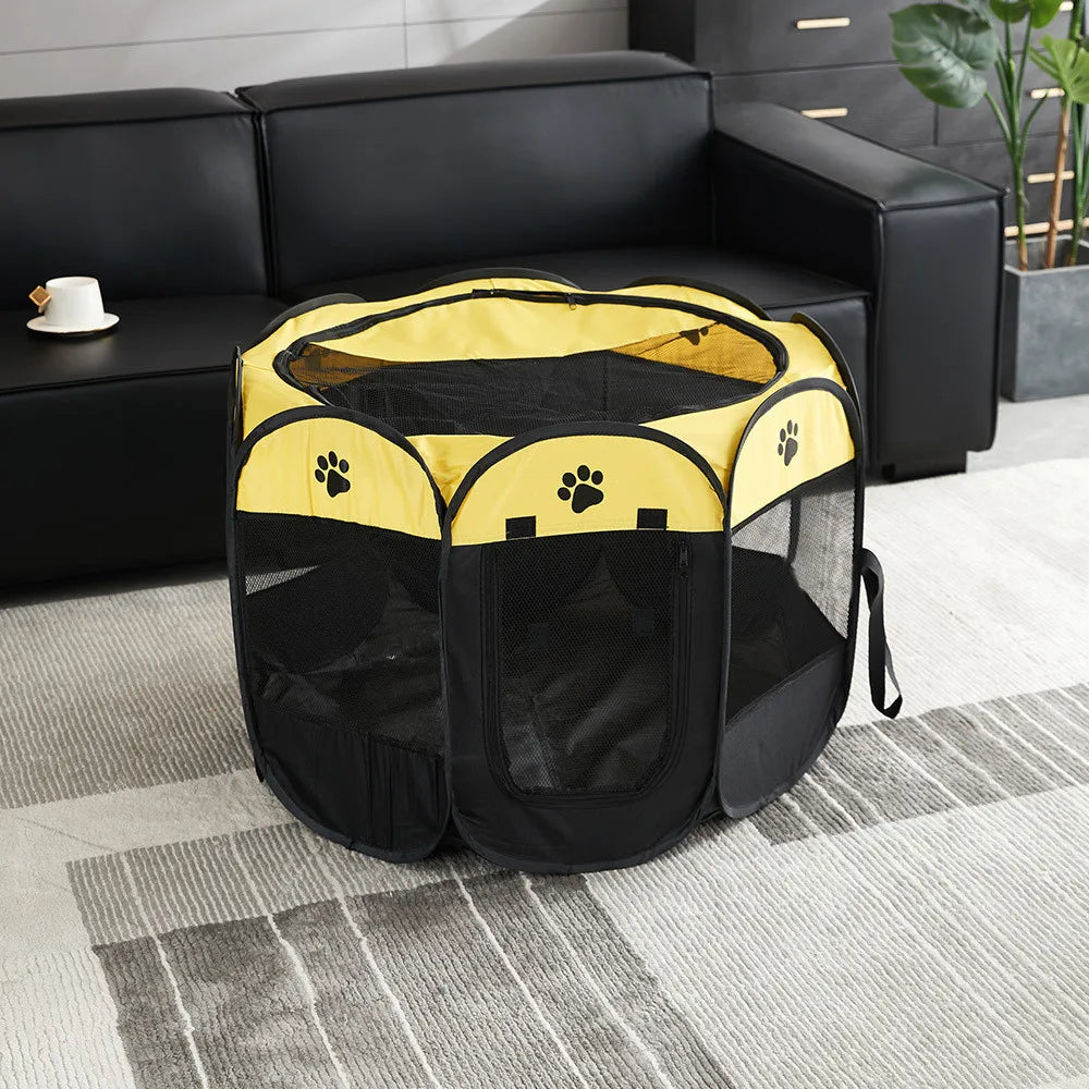 Cercadinho octógono dobrável para animais de estimação, tecido oxford, gaiola removível, lavável, barraca para gatos e caixa de parto para filhotes/gatinhos