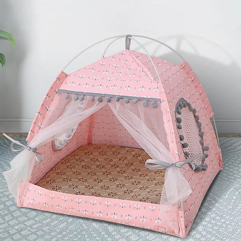 Tenda para gatos de estimação, caverna de verão, casa de dormir para gatos, gatinho, filhote de cachorro, gaiola, cesta, mesa de gato, canil, cama pequena para cães