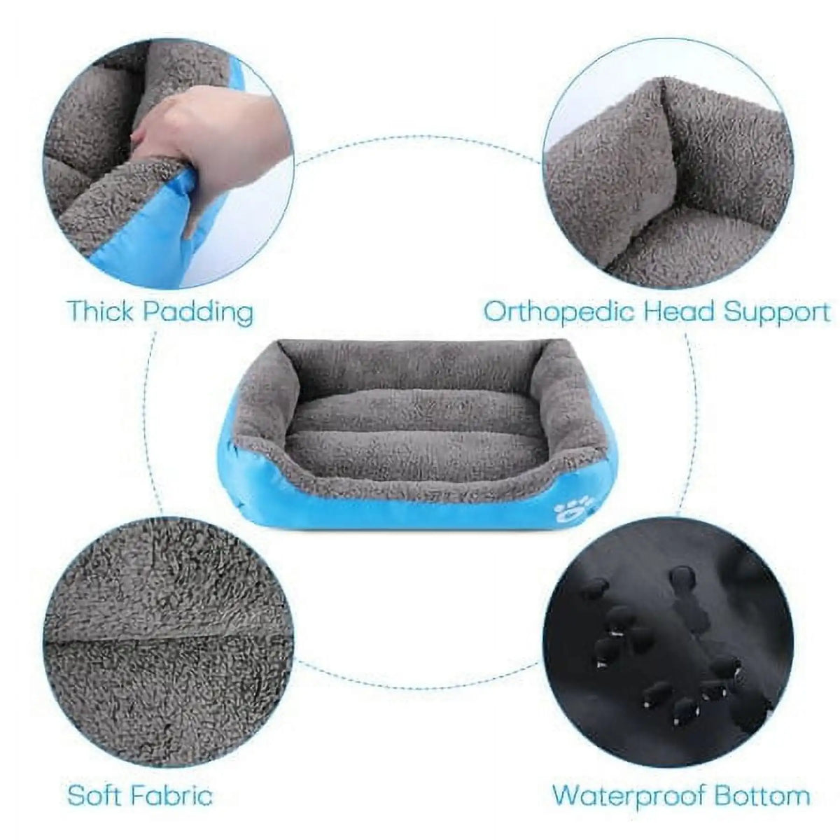 Cor quadrada inverno macio casa quente para cama de cachorro para tapete de cachorro à prova dwaterproof água cama de gato para animais de estimação para grande médio pequeno casa de cachorro