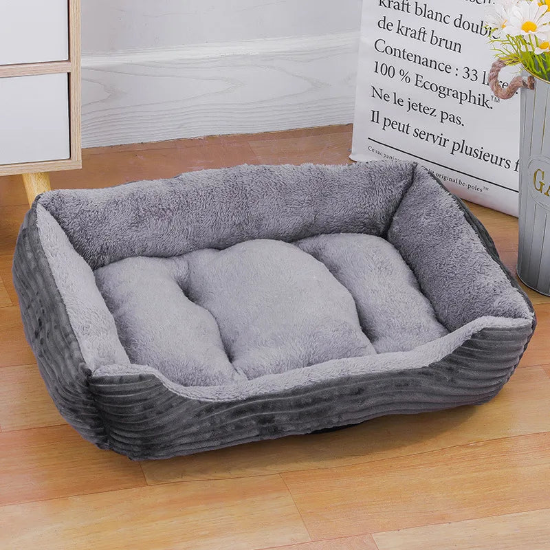 Cor quadrada inverno macio casa quente para cama de cachorro para tapete de cachorro à prova dwaterproof água cama de gato para animais de estimação para grande médio pequeno casa de cachorro